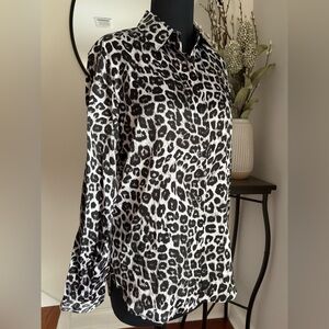 The Kooples Womens Leopard Print Women's Top *100% Silk* Size Small New W/ Tags